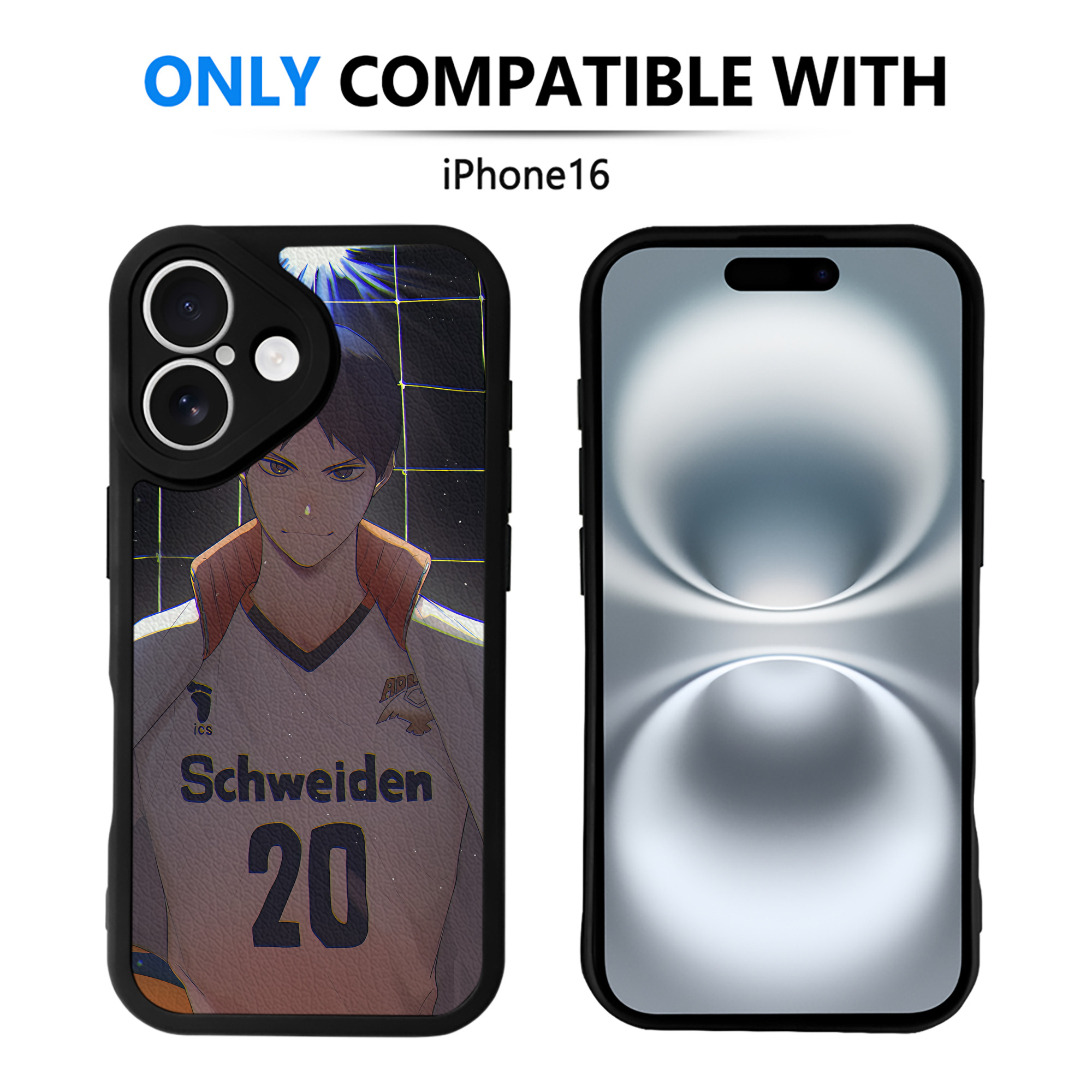 （画像用） ハイキュー!! Haikyu!! 【iPhone 16シリーズ対応】シリコンスマホケース（レザー調） 材質：シリコン